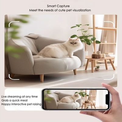Scheduled Smart Automatic Pet Feeder , APP Control Cat Food Auto Feeder With Camera