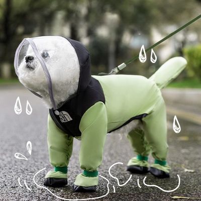 Stormproof Hooded Quick-drying Dog Raincoat 3D Tailoring High Elasticity