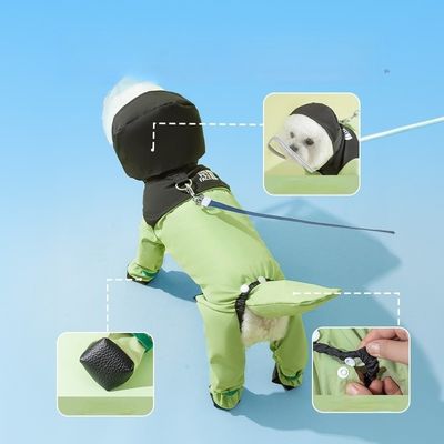 Stormproof Hooded Quick-drying Dog Raincoat 3D Tailoring High Elasticity
