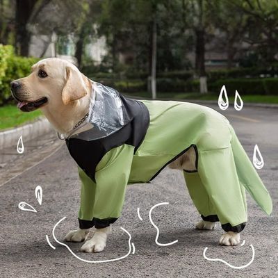 Windproof Cuffs Quick-drying Hooded Lightweight Dog Raincoat Scratch-resistant