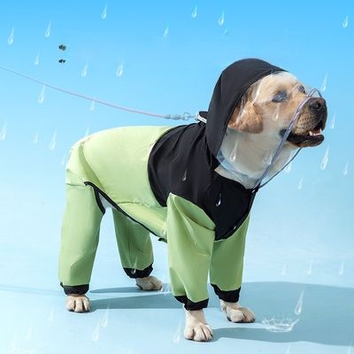 Windproof Cuffs Quick-drying Hooded Lightweight Dog Raincoat Scratch-resistant