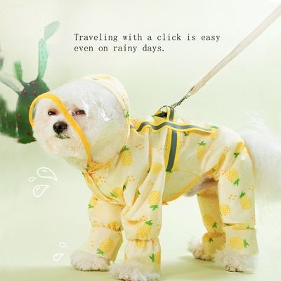 Transparent 3D Tailoring Detachable Design Quick-drying Dog Raincoat Stormproof