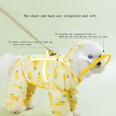 Transparent 3D Tailoring Detachable Design Quick-drying Dog Raincoat Stormproof