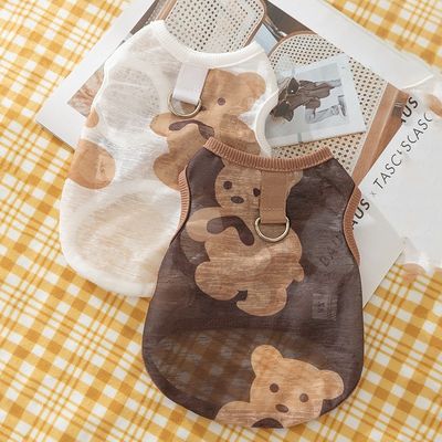Adjustable Size Vintage Print Puppies Wearing Clothes With Microfiber Breathable Fabric