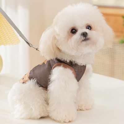 Adjustable Size Vintage Print Puppies Wearing Clothes With Microfiber Breathable Fabric