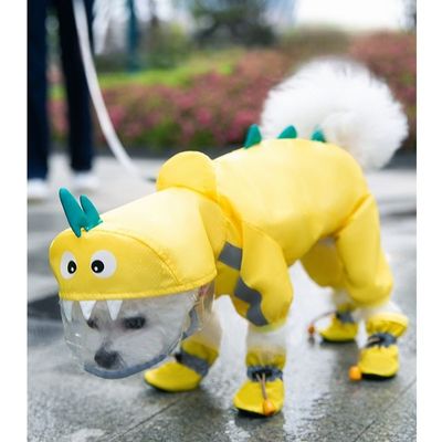 3D Tailoring High Elasticity dog raincoat with hood Thickened Customized Logo
