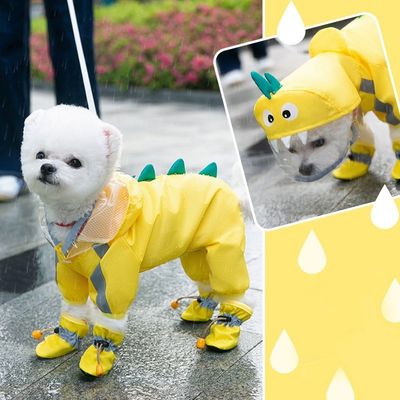 3D Tailoring High Elasticity dog raincoat with hood Thickened Customized Logo