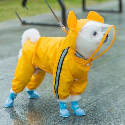 Quick Drying Pet Clothing Water Repellent Stormproof Dog Wear Raincoat Tear Resistant