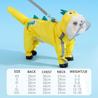 3D Tailoring High Elasticity dog raincoat with hood Thickened Customized Logo