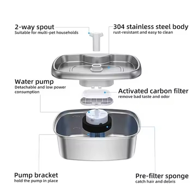 Pet Recognition Multi-Pet Capacity Stainless Steel Base Pet Drinking Machine