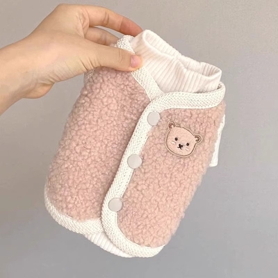 Winter Jacket Soft Cat & Dog Clothes Embroidered Pattern Reflective Strips