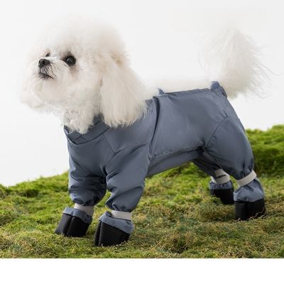 Pet Clothes Winter Jacket Button-Free Design Embroidered Pattern Waterproof Coat