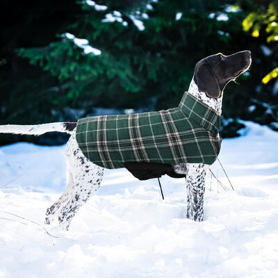 Exclusive for Medium & Large Dogs in Autumn & Winter! Reversible Waterproof British Style Plaid Warm Padded Coat