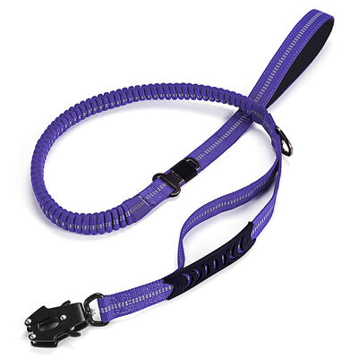 Adjustable Tactical Dog Leash with Shock-Absorbing Bungee Reflective for Large Dogs