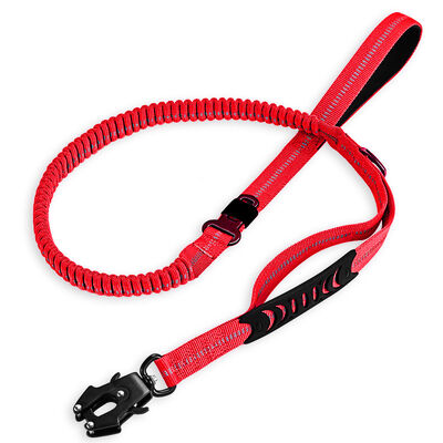 Adjustable Tactical Dog Leash with Shock-Absorbing Bungee Reflective for Large Dogs