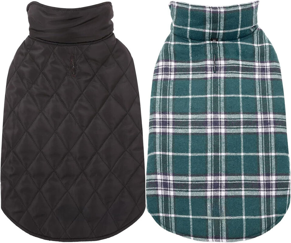 Exclusive for Medium & Large Dogs in Autumn & Winter! Reversible Waterproof British Style Plaid Warm Padded Coat