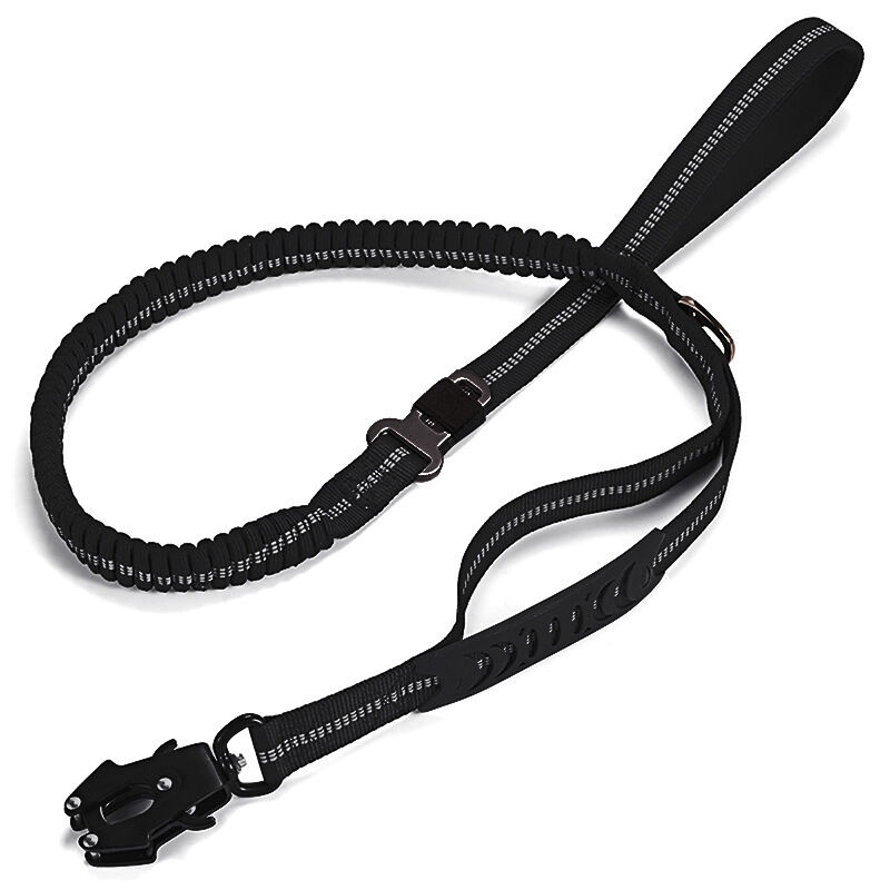 Adjustable Tactical Dog Leash with Shock-Absorbing Bungee Reflective for Large Dogs