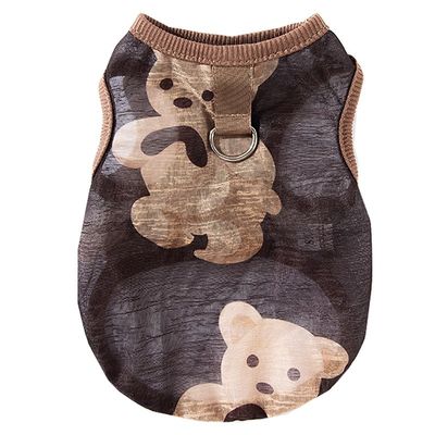 Adjustable Size Vintage Print Puppies Wearing Clothes With Microfiber Breathable Fabric